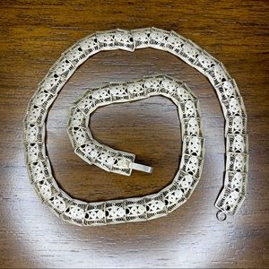 Vintage Hallmarked Carved Silver Chain